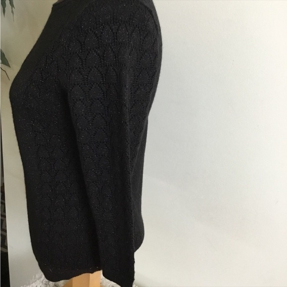 Relativity sweater Womans small black open knit with gold shimmer - Picture 8 of 12